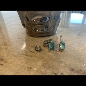 Beautiful aquamarine ring and earrings set